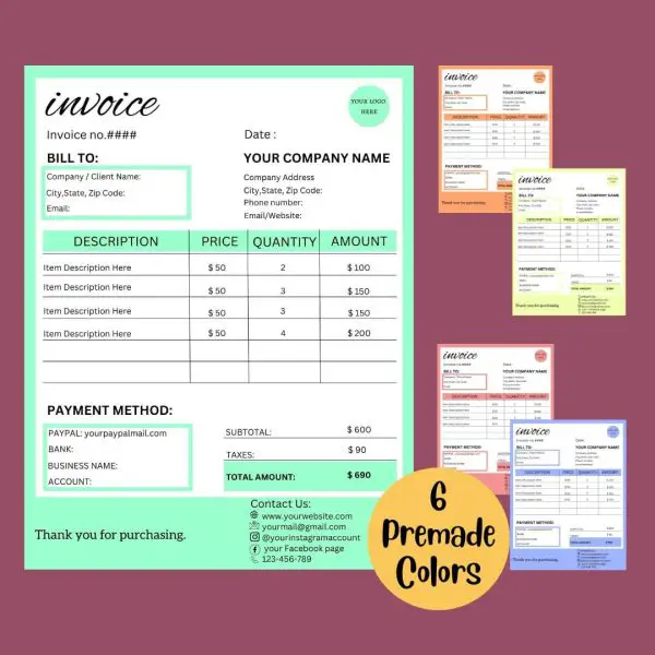 invoice bundle template design